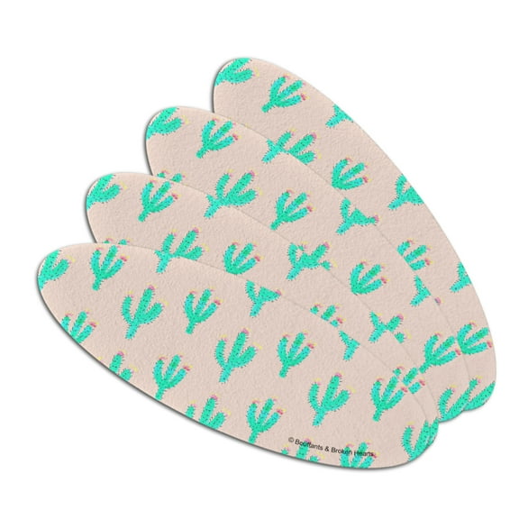 Cuddly Cactus Southwestern Saguaro Pattern Double-Sided Oval Nail File Emery Board Set 4 Pack