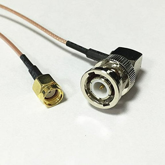 BNC male plug RA angle to RP SMA Male RF coax cable RG178 15cm 6" CCTV radio NEW Good Quality Fast USA Shipping