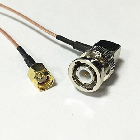 BNC male plug RA angle to RP SMA Male RF coax cable RG178 15cm 6 CCTV radio NEW Good Quality Fast USA Shipping