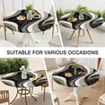 thumbnail image 7 of Black White Marble Gold Line Pattern Round Fitted Tablecloth with Elastic Edge,Dining Table Cover Waterproof,Outdoor Round Tablecloth for Camping,Dining,Indoor and Outdoor, 7 of 7