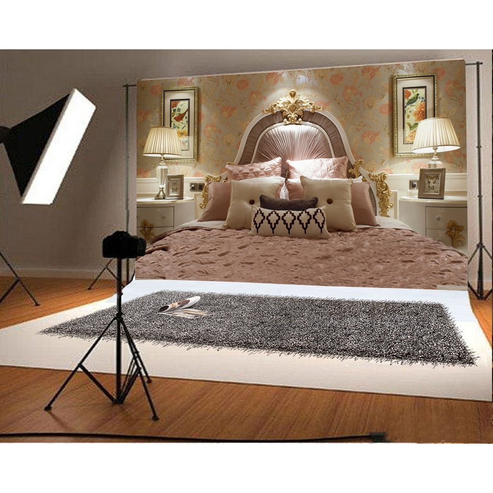 MOHome Polyster 7x5ft Photography Backdrop Interior Bedroom Fancy Soft