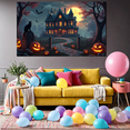 thumbnail image 2 of Halloween Theme Haunted House Design Spooky Black Cat Jack O Lantern Banner for Halloween Party Decoration Outdoor Indoor, 2 of 9