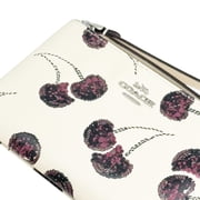 Coach Women’s Small Corner Zip Wristlet with Cherry Print (Chalk Multi)