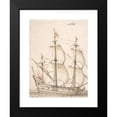 thumbnail image 2 of Willem van de Velde the Elder 19x24 Black Modern Framed Museum Art Print Titled - Old Ship Model (17th Century), 2 of 5