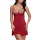 thumbnail image 1 of Vestido de lencería para mujer Ajustar la correa de espagueti Cuello en V Sin espalda Pecho Decoración de encaje Camisón Vino Rojo L, 1 of 8