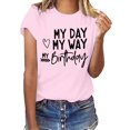 thumbnail image 1 of iTNHFP T-Shirt à Manches Courtes Mode Décontractée pour Femmes avec Imprimé Lettre Col Rond, 1 of 3