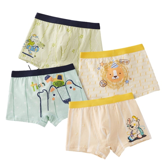 Esaierr Kids Boys Boxer Briefs Underwear Youth Underwear for 3-18Y 4Pcs Big Little Boys Underpants Cotton Brief Soft