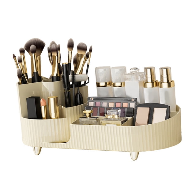 Organizador de encimera de gran capacidad, organizador de almacenamiento de maquillaje, organizador giratorio grande, organizador de maquillaje giratorio para encimera, rendimiento finamente ajustado