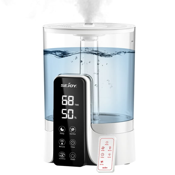 Sejoy Humidifier for Home,Cool Mist 6L Large Top Fill Ultrasonic Humidifier for Bedroom with LED Display, Night Light