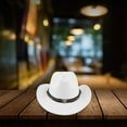 thumbnail image 5 of Hirigin Cowboy Hat for Women Men Cowgirl Hat Wide Brim Western Hats with Bull Head Panama Fedora Hat, 5 of 6