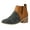 Brown, variant on Women's Ankle Boots Slip on Cutout Pointed Toe Mid Heel Booties Block Heel Chelsea Boots