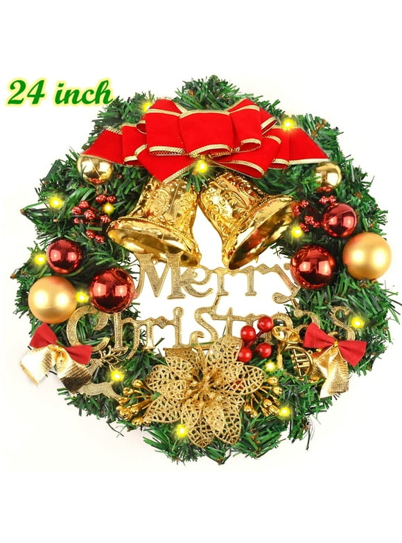 Prelit Christmas Wreaths in Christmas Wreaths