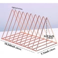 thumbnail image 4 of TFixol Metal Record Stand - Record Storage | Triangle Display Stand for 60 Records | LP Storage Case Newspaper Rack | Vinyl Record Holder for Office, CD, Magazine（gold）, 4 of 6