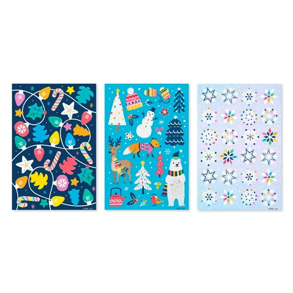 American Greetings Christmas Sticker Multi Variety Pack, Colorful Festive Icons (9-Sheets, 237-Stickers)