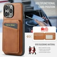 thumbnail image 3 of TECH CIRCLE Wallet Case for iPhone 14 Plus 6.7", Detachable 2-in-1 Stand RFID Blocking 4 Card Slot Wireless Charging Protective Case, PU Leather Removable Folio for iPhone 14 Plus 2022,Brown, 3 of 3