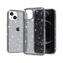 Glitter Clear Case for iPhone 14 Plus, Shining Sparkle Bling Military Grade Soft TPU Anti-Scratch Shockproof Cover Full Coverage Non-Yellowing Non-Slip Translucent Slim Lightweight Case, Gray