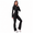 Black, variant on Veballensty Women's 2 Piece Yoga Outfit, Zip Up Long Sleeve Cropped Jacket & High Waist Flared Leggings Workout Tracksuit for Gym Running