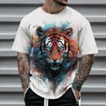 thumbnail image 2 of Youmylove Men's T-shirt Tiger Printed Short Sleeve Crew Neck Loose Casual Fashionable Tees Male's top Fashion Dailywear Leisure Versatile, 2 of 4