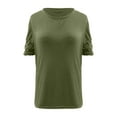 thumbnail image 4 of TYGHBN Short Sleeve Womens Tops Dressy Casual Blouses for Women 2025 Trendy Crew Neck T Shirts Summer Clothes Tall Womens Shirts under Scrub Women Long Sleeve Shirts Long Sleeve Compression Shirt, 4 of 4