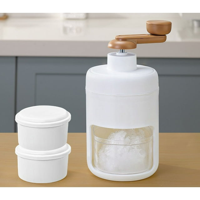 Manual Ice Crusher Shaved Ice Machine 500ml 304 Blade Small Portable Hand Crank Manual Ice Crusher Shaver Snow Cone Maker Kitchen Tool