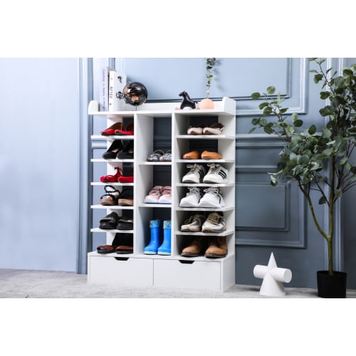 Size : X-Small WjDmY Shoe Shelf Storage Multi-Layer Shoe Rack Home Shoe Rack Multi-Function Home Storage Rack Entrance Freestanding Shoe Rack Space-Saving Simple Shoe Rack with Drawer Shoe Rack