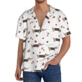 thumbnail image 3 of Haiem Dachshund Dog Men's Casual Shirts Short Sleeve Button Down Shirts Fashion Textured Summer Beach Shirt-Small, 3 of 7