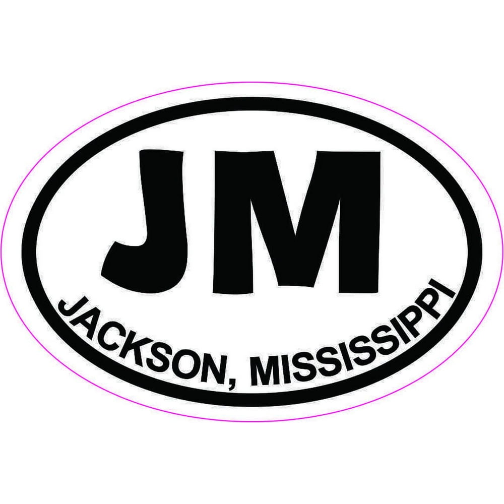 3in x 2in Oval JM Jackson Mississippi Sticker