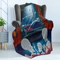 thumbnail image 4 of Movie Theater Soft Flannel Fleece Throw Blanket, Family of Skeletons Sitting on a Sofa and Watching a Movie at Home, Cozy Plush for Indoor and Outdoor Use, 50" x 70", Multicolor, by Ambesonne, 4 of 5