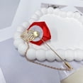 thumbnail image 6 of Fashion Men Rose Flower Lapel Stick Brooch Pin Satin Tassel Chain Dangling Handmade Boutonniere Pins for Suit Collar Men’s Wedding Groom Groomsman Floral Tuxedo Corsage Accessory Husband Father, 6 of 12