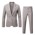 thumbnail image 5 of IWRICH Men's Slim Fit Lightweight Casual Blazer Jacket Pants 2 Piece Set 2 Button Sport Coats Suit for Groom Groomsman Wedding Business Brown XL, 5 of 5