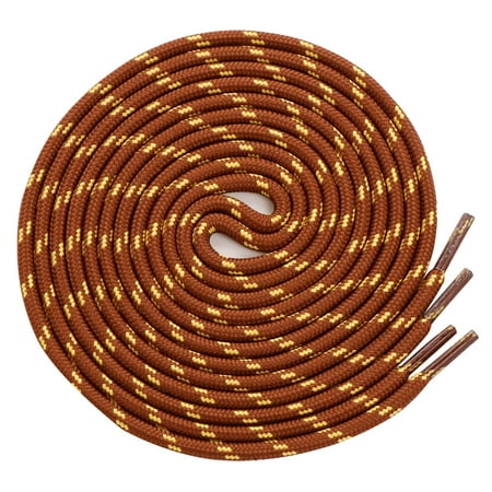

Santimon 2 Pairs Replacement Classic Round Shoelace for Boots/ Canvas Sneakers/ Hiking Boots/ Sport Shoes 63 Brown Yellow