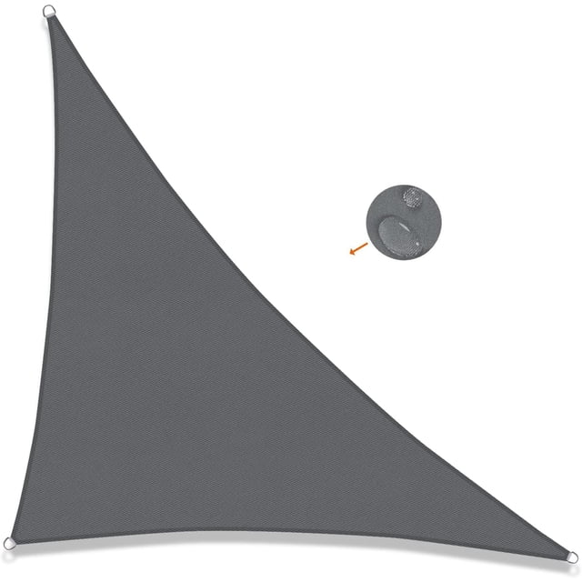 Vela de Sombra Triangular 3x3x4,25m Tela de Sombra Impermeable Protección UV para Patio, Jardín, Terraza, Exterior, Balcón, Gris Antracita