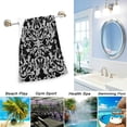 thumbnail image 4 of Dreamtimes Baroque Damask Pattern Soft 2 Piece Fluffy Guest Hand Towels, Multipurpose Decor for Bathroom, Hotel, Gym and Spa (14" x 28"), 4 of 5