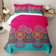 thumbnail image 2 of Homewish Bohemian Mandala Twin Quilt Set For Girls,Asian Oriental Style Twin Coverlet Set,2-Piece, 2 of 7
