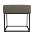 thumbnail image 2 of Kai Ottoman Footstool, Gray Faux Leather, Black Metal, 18 Inch Square, 2 of 3