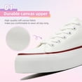 thumbnail image 6 of Women’s Men’s Platform Sneakers&nbsp;Low Top Canvas Shoes Unisex Adults Lace Up Casual Shoes Breathable Platform Walking Sneakers, 6 of 6