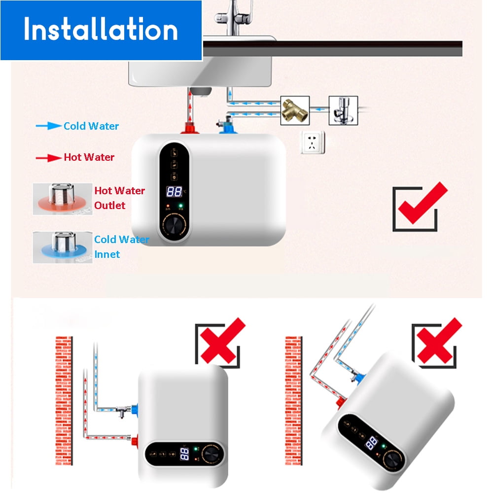 iMeshbean 110V 10L 1500W Electric Tank Hot Water Heater Kitchen Bathroom Home 86℉--149℉ US