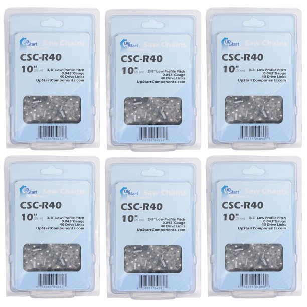 6Pack 10Inch Chainsaw Chain Replacement for Ryobi CS1800 18 Volt