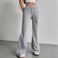 thumbnail image 5 of KPOPLK Women's Low Rise Flare Sweat Pants Drawstring Elastic Waist Bell Bottom Sweatpants with Pockets Casual Lounge Trousers,Size XL, 5 of 7