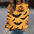thumbnail image 2 of Blusa informal de cuello redondo y manga larga con estampado de Halloween para mujer, 2 of 5