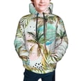 thumbnail image 5 of Kll Unisex Kids Boys Girls Hooded Pocket Pullover Hoodies-Watercolor Palm Tree, 5 of 9
