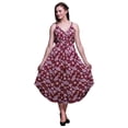 thumbnail image 1 of Bimba Floral Ladies Printed Resort Midi Drawstring Dress Spaghetti Strap Beach Wear-Small, 1 of 1