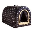 thumbnail image 1 of Cama cueva para gatos con 2 formas de uso. Casita reutilizable con base antideslizante para perros y mascotas. Ideal para cachorros, perros pequeños y Estrella, 1 of 5