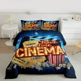 thumbnail image 2 of Manfei Vintage Film Full Size Comforter Sets for Kids, Cinema Tricket Bedding Comforter Set, Movie Theater Theme Reversible Bedding Sets, Super Cozy Room Decor, 3-Piece, 2 of 8