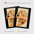 thumbnail image 2 of Margherita With Extra Olives Kandinsky Inspired Abstract Pizza with Vegetables Orange Green Painting Artwork Framed Wall Art Print A4, 2 of 5