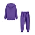 thumbnail image 2 of Huankd Plus Size Winter Clothes 2 Piece Outfits for Women Fleece Lounge Set With Oversized Top and Joggers Purple XL, 2 of 5