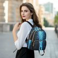 thumbnail image 6 of FORMRS Mini Backpack Purse for Women Quilted Travel Daypack Casual Shoulder Bag, Blue Tree, 6 of 7