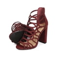 thumbnail image 4 of Delicious FI60 Women Nubuck Peep Toe Caged Block Heel Sandal, 4 of 5