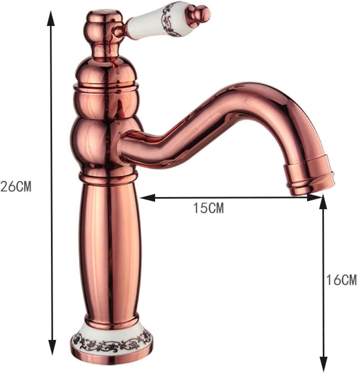 Vintage Bathroom Faucet, Brass Sink Faucet Bathroom, Hot and Cold Sink Mixer Tap Faucet, Single Hole Single Handle Bathroom Sink Faucet, Black