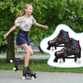 thumbnail image 5 of EONROACOO Roller Skates Double Row Leather Shiny Quad Skates for Teen Adult(Lightning Black, Women 7.5/Men 7), 5 of 10